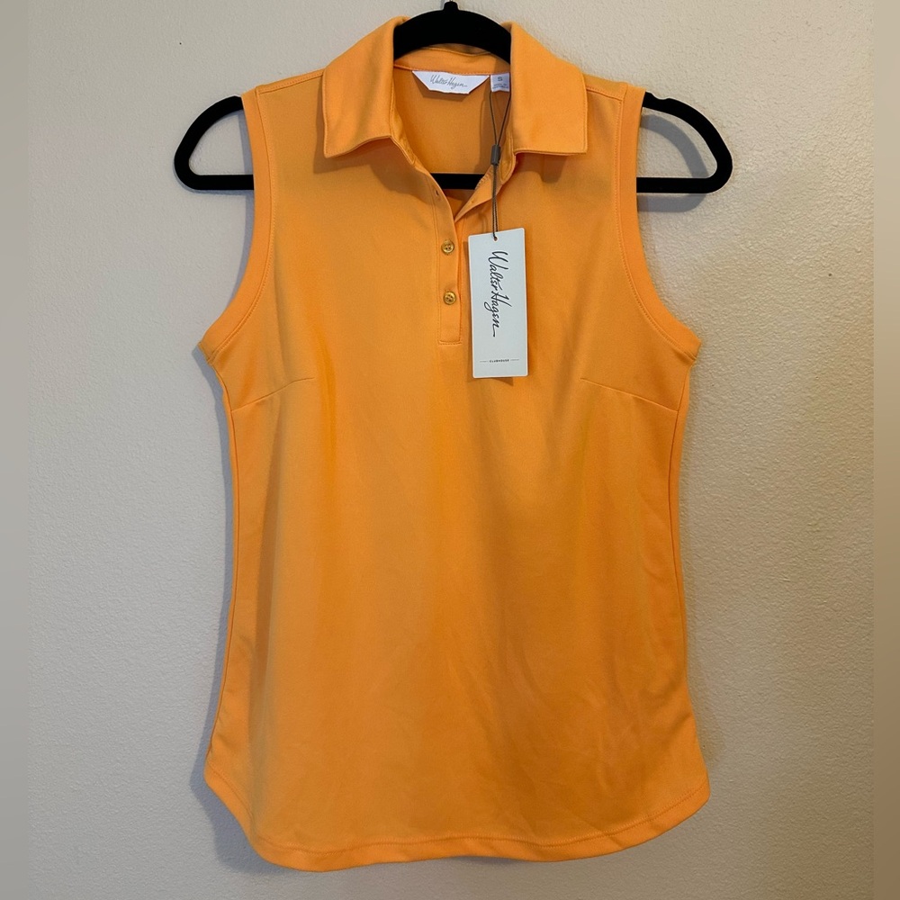 NWT Walter Hagen Orange Sleeveless Tank Top Polo